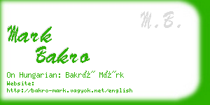 mark bakro business card